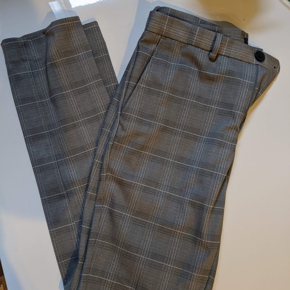 Topman plaid pants in grey 30x34